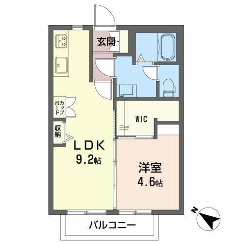 ウイング美咲(1LDK/1階)の間取り写真
