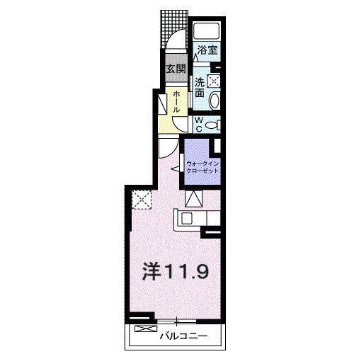 レヤリーライフII(ワンルーム/1階)の間取り写真