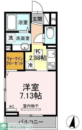 セジュール南阿佐ヶ谷2(1K/2階)の間取り写真