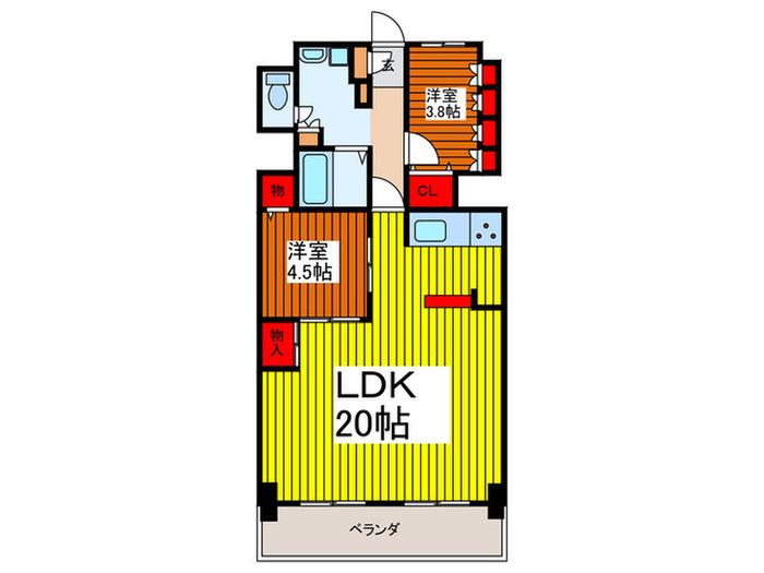 川口ハイツ(2LDK/5階)の間取り写真