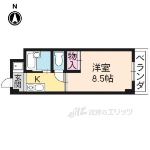 ピュアコート(1K/1階)の間取り写真