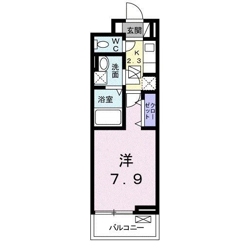 シンフォニー(1K/2階)の間取り写真