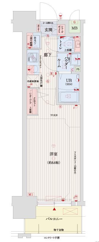 クリスタルグランツ梅田II(1K/12階)の間取り写真