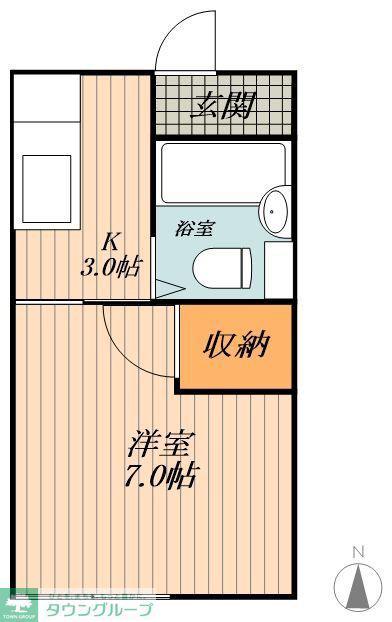 コーポ樹(1K/2階)の間取り写真