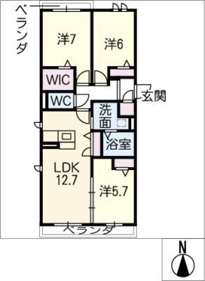 ルミエールベレオ(3LDK/3階)の間取り写真