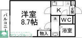 クレフラスト福祉大前IIB(1K/1階)の間取り写真