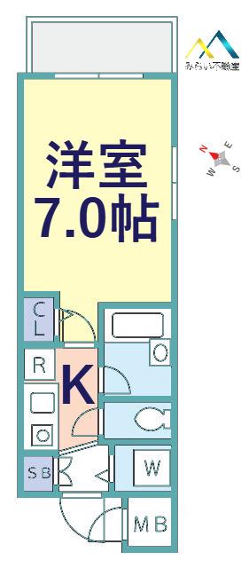 GROWS横浜妙蓮寺(1K/1階)の間取り写真