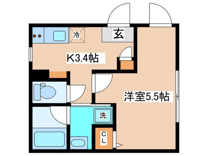 BLISSDIA笹塚代田橋(1K/2階)の間取り写真