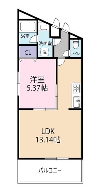 シャトー江ミーナ(1LDK/1階)の間取り写真