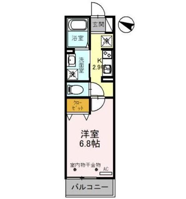 スリール ドゥ(1K/3階)の間取り写真