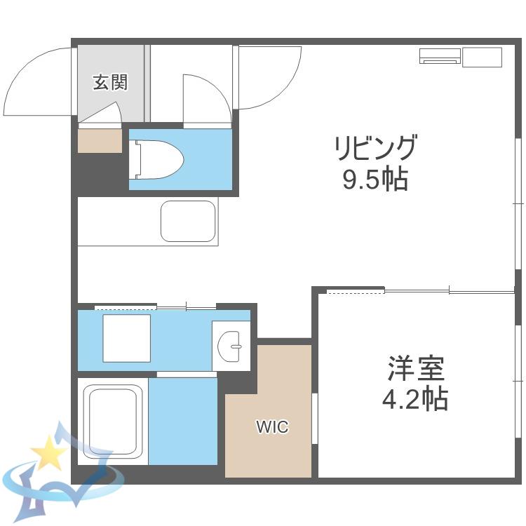 BELL COURT発寒南(1LDK/2階)の間取り写真
