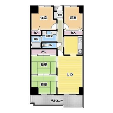 サーパス土器公園II(4LDK/5階)の間取り写真