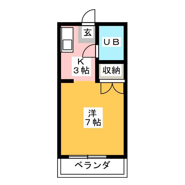 ハイツサンリバー(1K/2階)の間取り写真