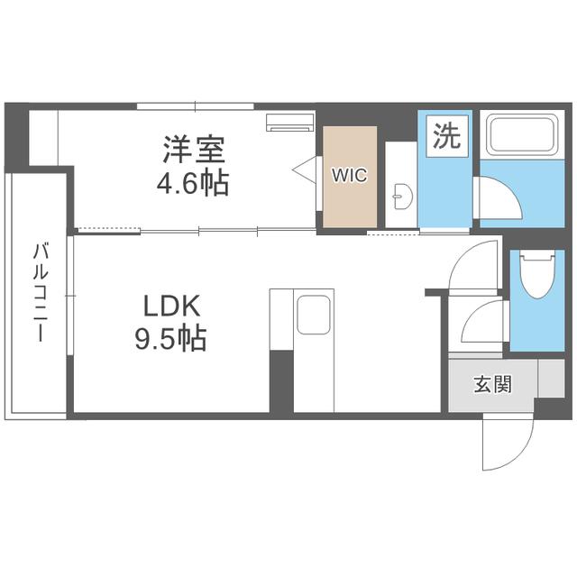 D-ROOMサンライズ A棟(1LDK/3階)の間取り写真