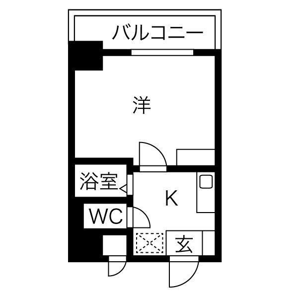ヒルズ千種(1K/10階)の間取り写真