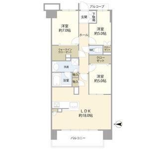 プラウドシティ南山(3LDK/7階)の間取り写真