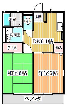ファーストレトアK(2DK/1階)の間取り写真