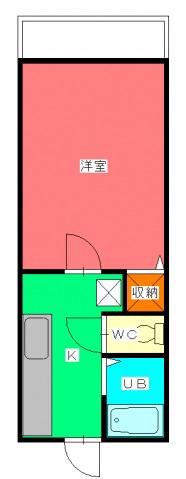 井口ハイム(1K/2階)の間取り写真