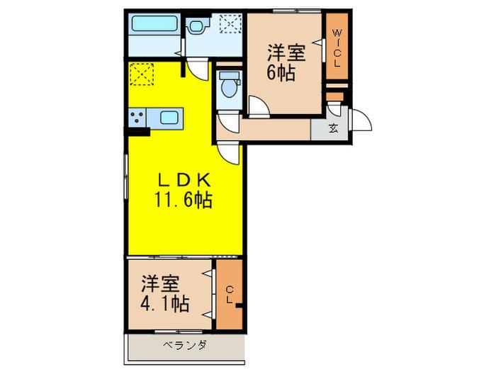 D-ROOMKOTOBUKI(2LDK/1階)の間取り写真