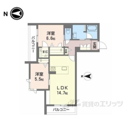 シャーメゾンフェリーチェ(2LDK/4階)の間取り写真