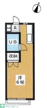 メゾンド飛鳥(ワンルーム/1階)の間取り写真