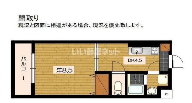 梅の里I(1K/3階)の間取り写真