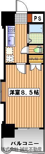 ロイヤル博多駅東(1K/7階)の間取り写真
