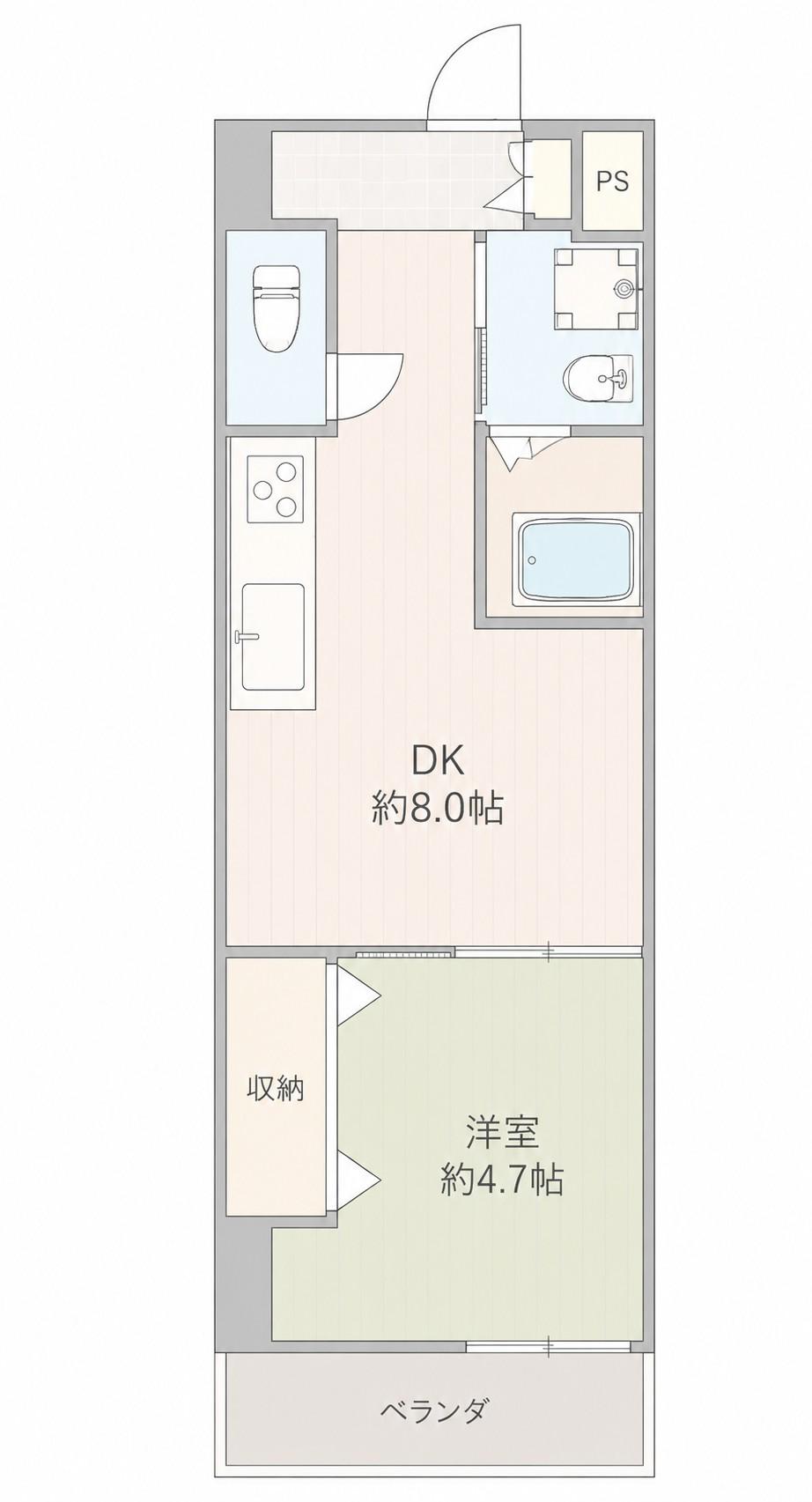 イマサモルゲン弐番館(1DK/2階)の間取り写真
