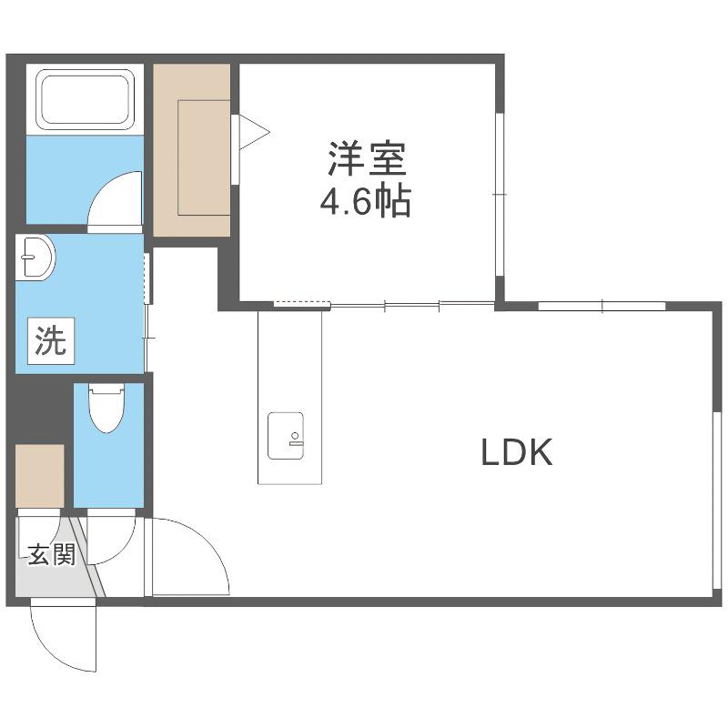 カレラ学園前(1LDK/2階)の間取り写真
