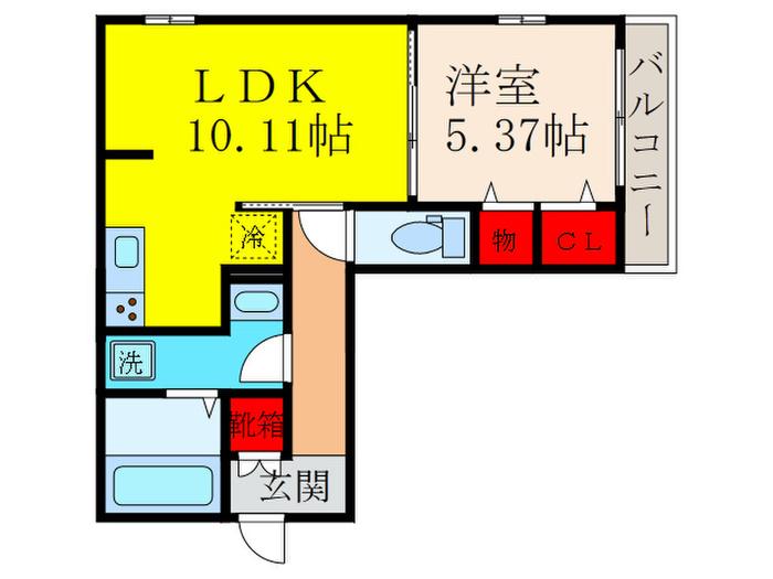 グランアクア(1LDK/3階)の間取り写真