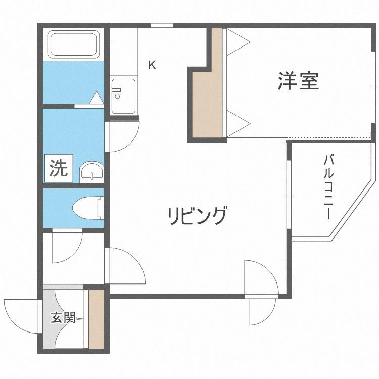 グランメゾン厚別II(1LDK/3階)の間取り写真