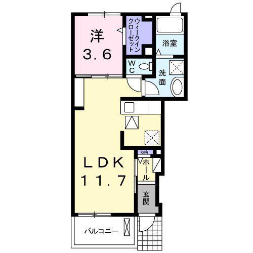 アーバンスペースG Ⅲ番館(1LDK/1階)の間取り写真