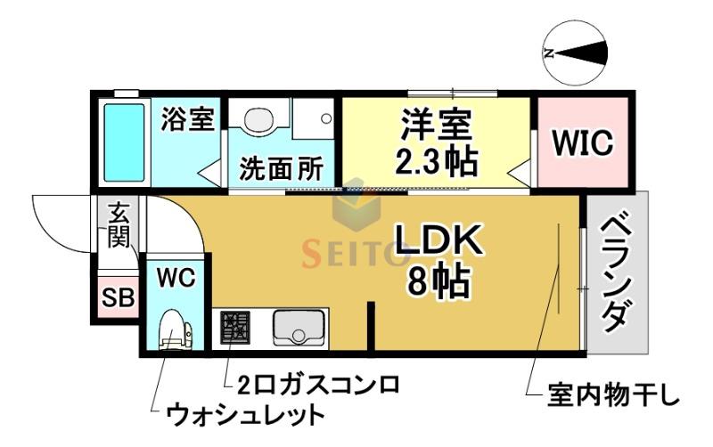 ワコーレヴィータ豊中曽根東町(1LDK/1階)の間取り写真