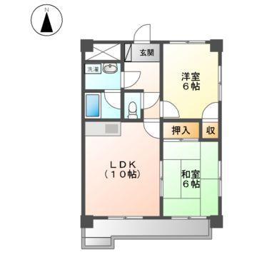 メゾン憧旛(2LDK/4階)の間取り写真