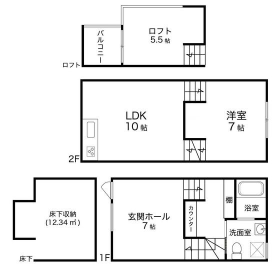 DADA CUBE03(1LDK/1階)の間取り写真