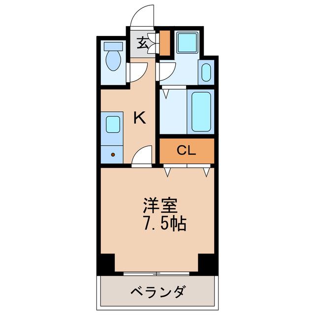 BLUE SQUARE(1K/1階)の間取り写真