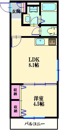 CASA REGINA(1LDK/3階)の間取り写真