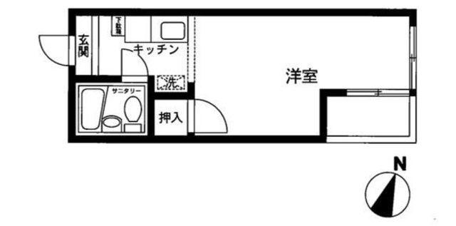 コーラルハイツ戸部本町(1K/2階)の間取り写真