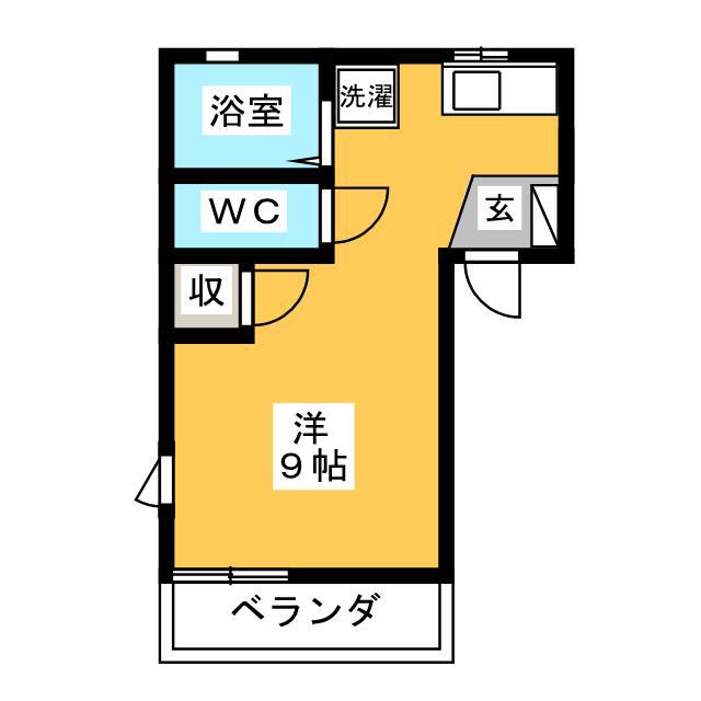 チェリーブロッサム(ワンルーム/1階)の間取り写真