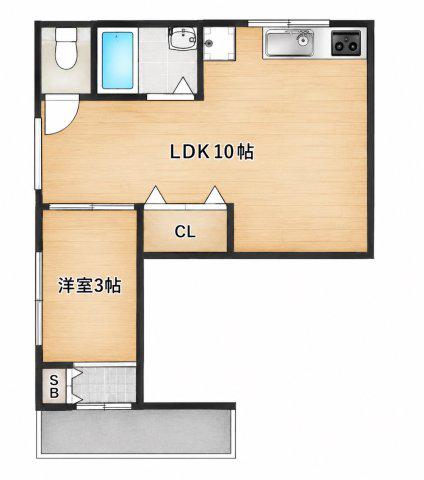 メゾン北花田(1LDK/4階)の間取り写真
