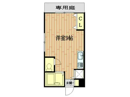 グリーンポートT・A-A(ワンルーム/2階)の間取り写真