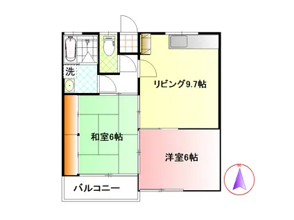 ヴィレッジなかざわ棟高C(2LDK/1階)の間取り写真