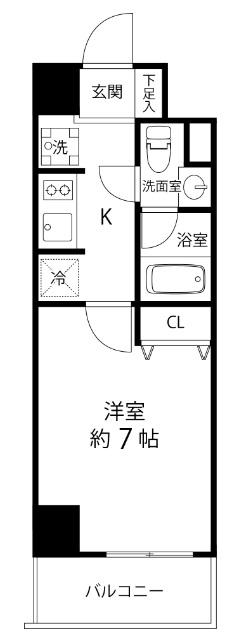TS GARDENセンター南(1K/5階)の間取り写真