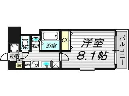 ルミエール西宮(1K/5階)の間取り写真