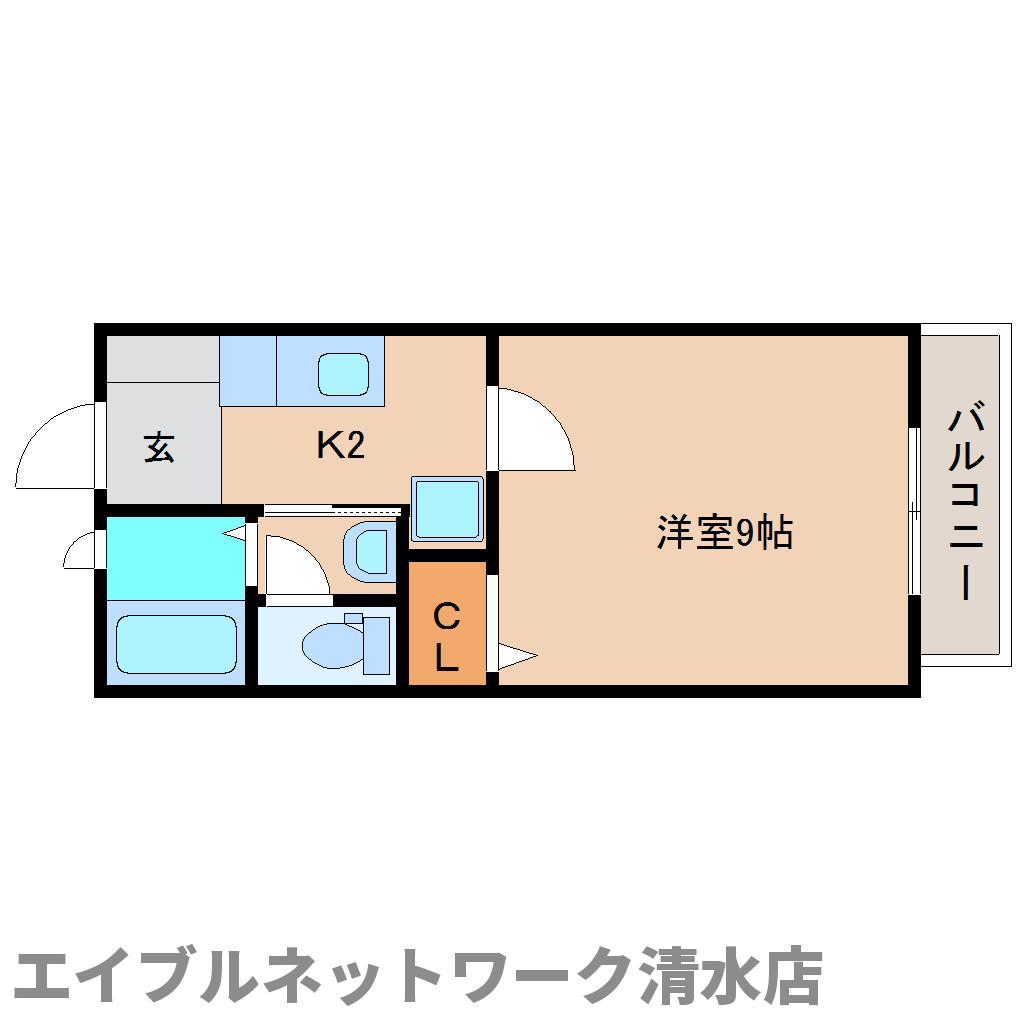 エスペランサC(1K/2階)の間取り写真