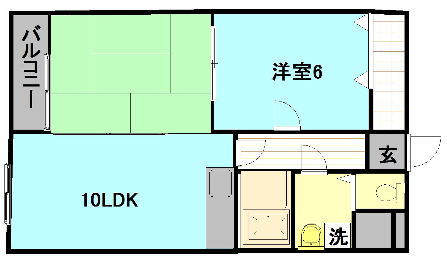 カーサ樋口(2LDK/2階)の間取り写真