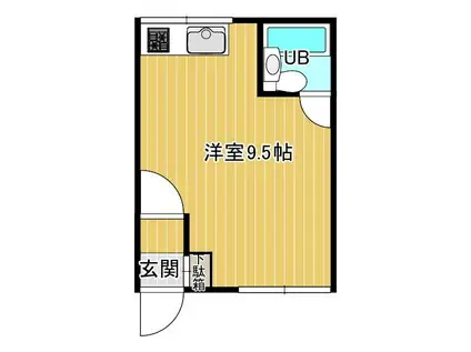 高台コーポ第II(ワンルーム/1階)の間取り写真