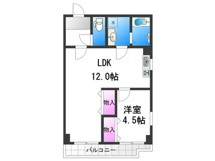 ノバ長居(1LDK/5階)の間取り写真