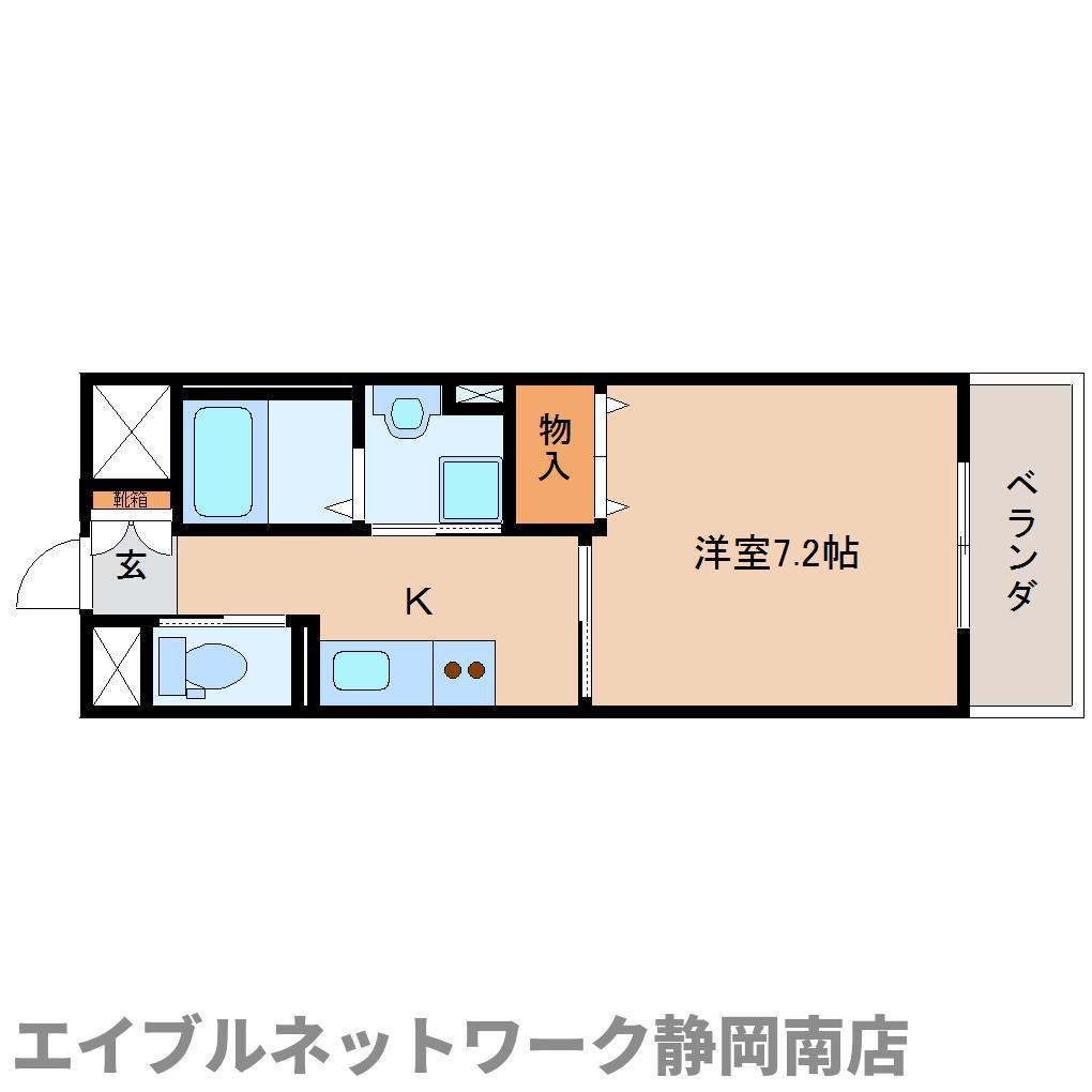 トレシャーナ(1K/4階)の間取り写真