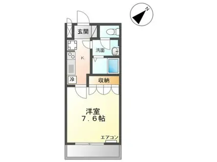 コンフォルト(1K/2階)の間取り写真